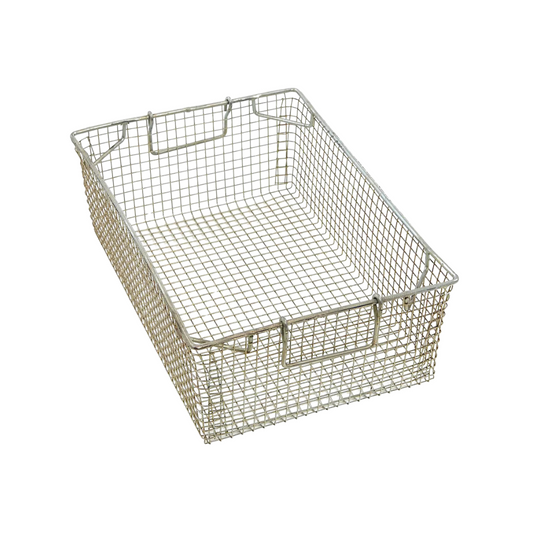 TB5Z Zinc Mesh Tote Basket - 16 gauge 12mm mesh -  455D x 305W x 150H